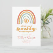 Baby shower van de Sunshine Boho-regenboog Kaart (Staand voorkant)