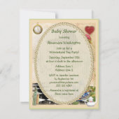 Baby shower van de Tea Party van de  Mad Hattter Kaart (Achterkant)