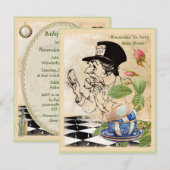 Baby shower van de Tea Party van de  Mad Hattter Kaart (Voorkant / Achterkant)
