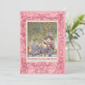 Baby shower van de Tea Party van de Roze Mad Hatte Kaart (Staand voorkant)