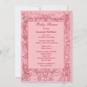 Baby shower van de Tea Party van de Roze Mad Hatte Kaart (Achterkant)