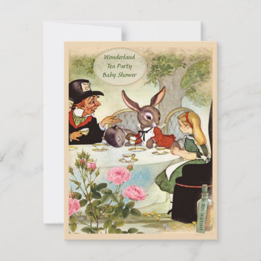 Baby shower van de Tea Party van Mad Hatter Kaart (Voorkant)