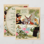 Baby shower van de Tea Party van Mad Hatter Kaart (Voorkant / Achterkant)