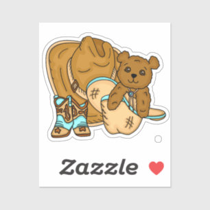 Baby shower van de Teddy Bear Boy van Cowboy Sticker
