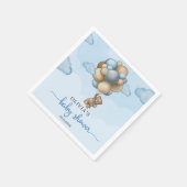 Baby shower van de Teddy beenblauwe bruine ballonn Servet (Hoek)