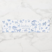 Baby shower van de Toile de Jouy Safari Animals Waterfles Etiket (Enkel label)