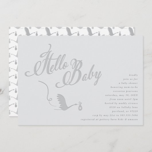 Baby shower van de torenspits kaart (Voorkant / Achterkant)