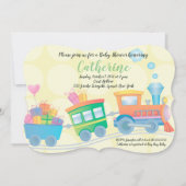 Baby shower van de treincabine kaart (Voorkant)