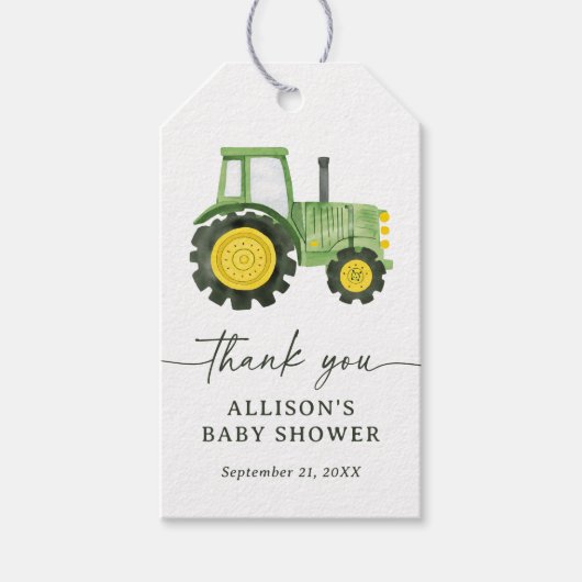 Baby shower van de trekker cadeaulabel (Voorkant)