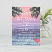 Baby shower van de tropische palmboom kaart (Staand voorkant)
