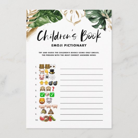 Baby shower van de Tropische Specificatie van het  Informatiekaartje (Voorkant)