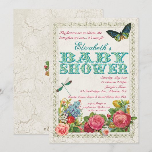  Baby shower van de tuin Kaart (Voorkant / Achterkant)