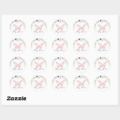 Baby shower van de vacht ronde sticker (Vel)