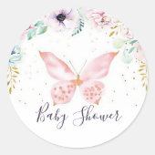 Baby shower van de vacht ronde sticker (Voorkant)