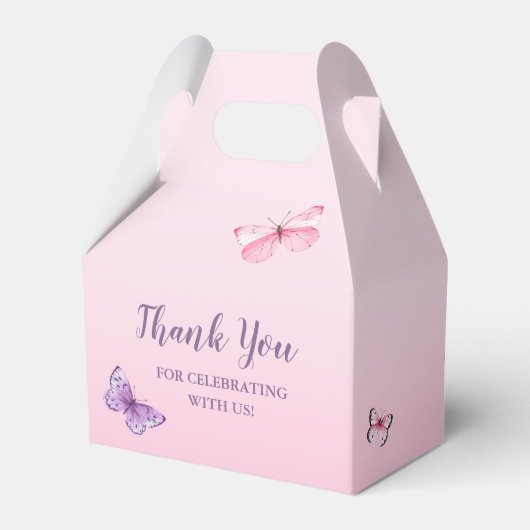 Baby shower van de vlinder Eucalyptus Pink Bedankdoosjes (Achterkant)