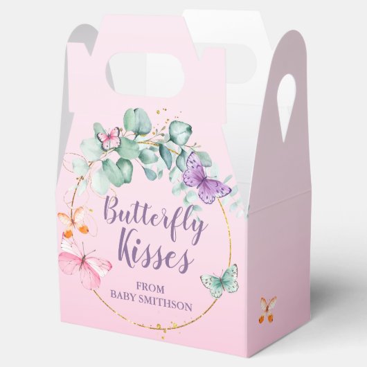 Baby shower van de vlinder Eucalyptus Pink Bedankdoosjes (Geopend)
