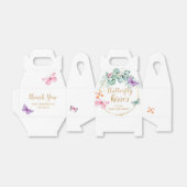 Baby shower van de vlinder Eucalyptus White en Gol Bedankdoosjes (Uitgevouwen)