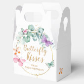 Baby shower van de vlinder Eucalyptus White en Gol Bedankdoosjes (Geopend)