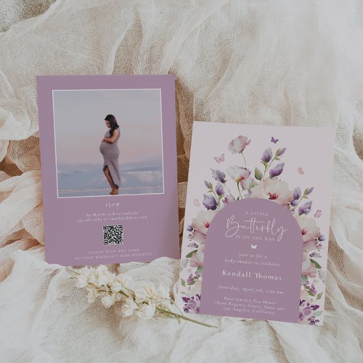 Baby shower van de vlindertuin kaart