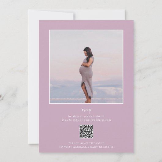 Baby shower van de vlindertuin kaart (Achterkant)