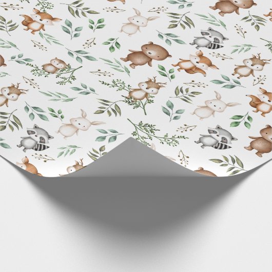 Baby shower van de vogelstand in het bos cadeaupapier (Hoek)