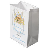Baby shower van de voorjaarsvogels medium cadeauzakje (Achterkant Gekanteld)