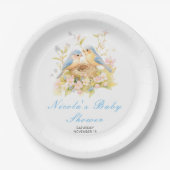 Baby shower van de voorjaarsvogels papieren bordje (Voorkant)