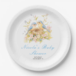 Baby shower van de voorjaarsvogels papieren bordje