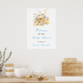 Baby shower van de voorjaarsvogels poster (Keuken)