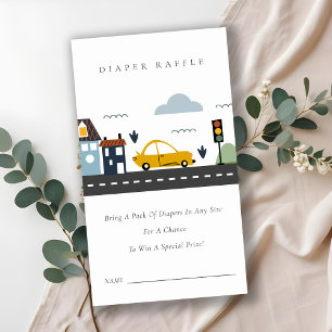 Baby shower van de vuilnisbelten in de stad Cute C Informatiekaartje