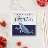 Baby shower van de walvisvaarder Blue Nautical Boy Servet (Insitu)