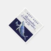 Baby shower van de walvisvaarder Blue Nautical Boy Servet (Hoek)