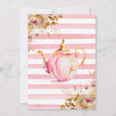 Baby shower van de waterverf Aardbeien Tea Party Kaart (Achterkant)