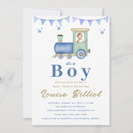 Baby shower van de waterverf kaart (Voorkant)