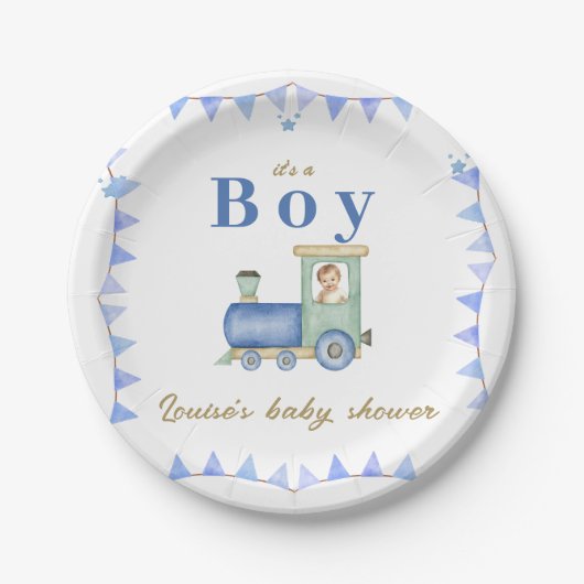 Baby shower van de waterverf papieren bordje (Voorkant)