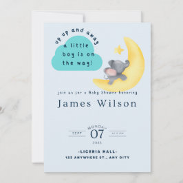 Baby shower van de Waterverf van Blue Boy's Elepha Save The Date