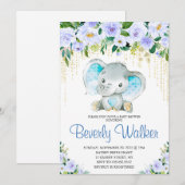 Baby shower van de Waterverf van de jongen Kaart (Voorkant / Achterkant)