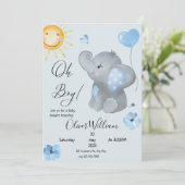 Baby shower van de Waterverf van de jongen Kaart (Staand voorkant)