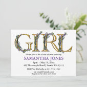 Baby shower van de waterverf van de lavendel eucal kaart (Staand voorkant)