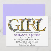 Baby shower van de waterverf van de lavendel eucal kaart (Voorkant / Achterkant)