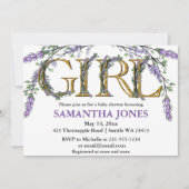 Baby shower van de waterverf van de lavendel eucal kaart (Voorkant)