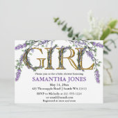 Baby shower van de waterverf van de lavendel eucal kaart (Staand voorkant)