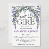 Baby shower van de waterverf van de lavendel eucal kaart (Voorkant)