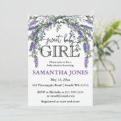 Baby shower van de waterverf van de lavendel eucal kaart (Staand voorkant)