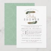 Baby shower van de Waterverf van de navel Kaart (Voorkant / Achterkant)