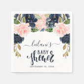 Baby shower van de Waterverf van de roze marinesla Servet (Voorkant)