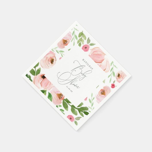 Baby shower van de waterverf van de spoelflacon servet (Hoek)