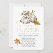 Baby shower van de Waterverf van de vogelpompoen v Kaart (Voorkant)