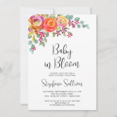 Baby shower van de Waterverf van Floral Herfst Kaart (Voorkant)