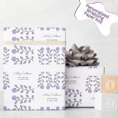 Baby shower van de Waterverf van Floral (Lavender) Cadeaupapier